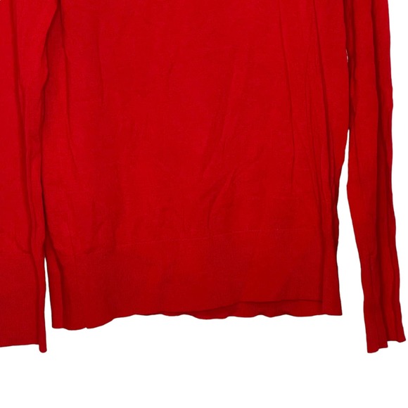 Ann Taylor Red Pearl Button Shoulder Sweater Knit  Pullover Crewneck Women XL - Picture 5 of 8